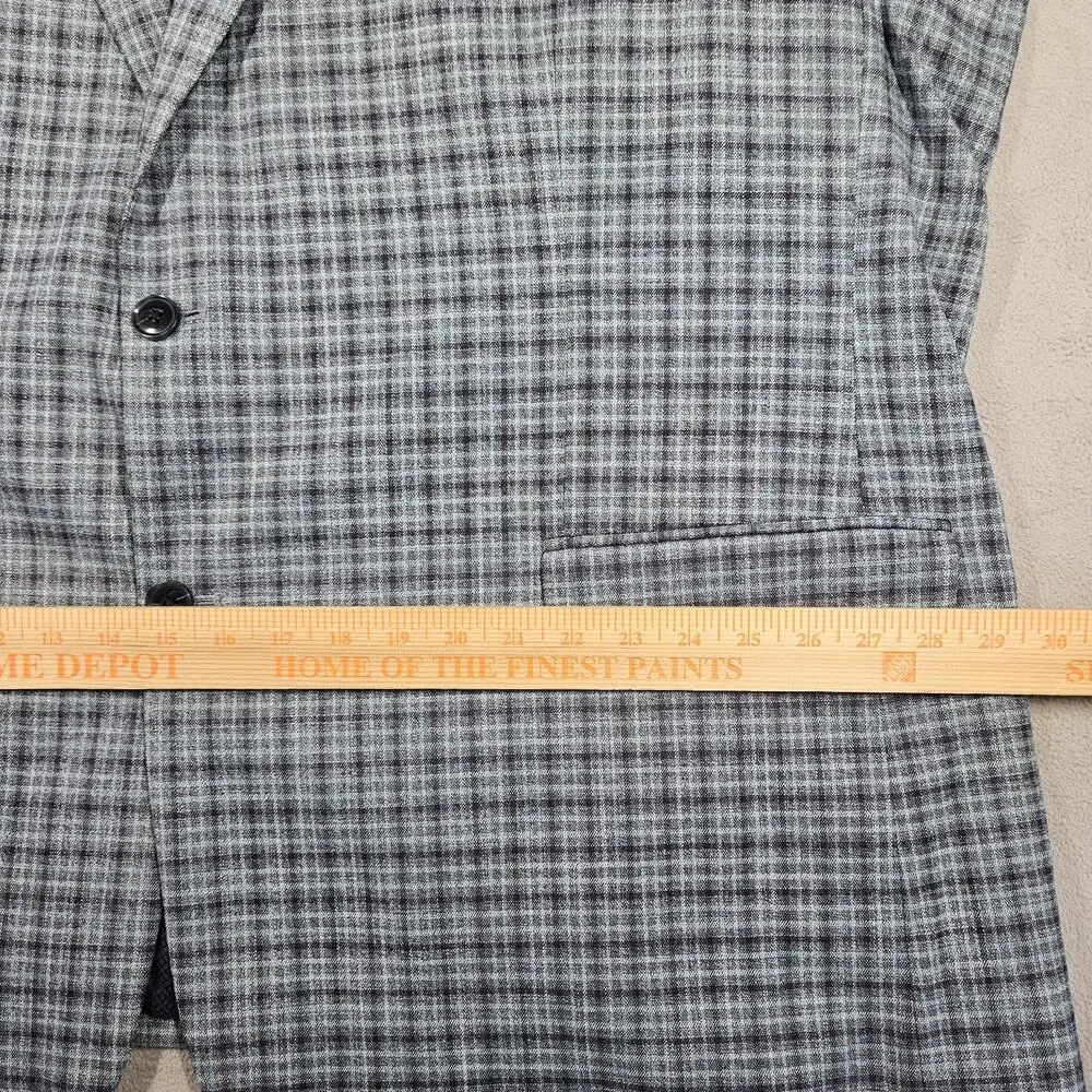 Oak Hill Blazer Mens 3XLT 54-56 Blue Plaid Sport Coat Big and Tall 2 Button Prep